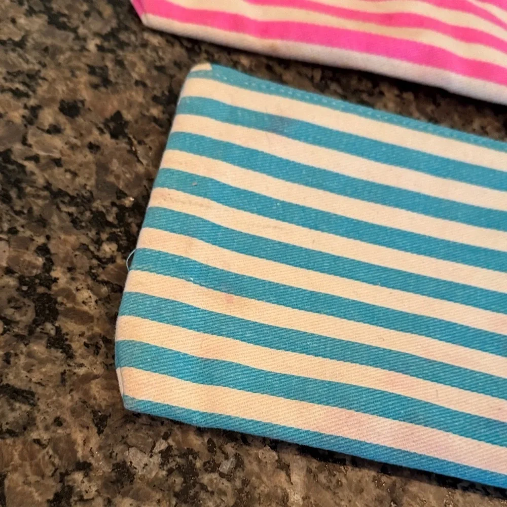 Victoria's Secret Pink and Blue Striped sequins Pouches